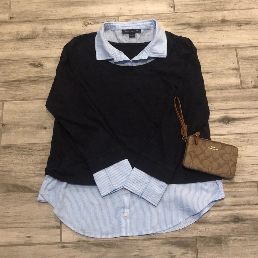 Tommy Hilfiger Ladies 2-fer Layered Sweater Blouse